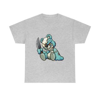 T-Shirt Rundhalsausschnitt »Zombie Bär mit Messer «